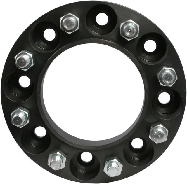 Alt view image 4 of 5 - RockTrix 2pcs 2 inch - Skid Steer 8Lug Wheel Spacers Adapters - 8x8 Bolt Pattern - 9/16x18 Studs Nuts - Compatible with Bobcat Case CAT John Deere New Holland