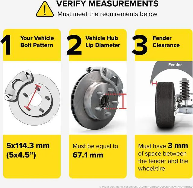 Alt view image 3 of 5 - StanceMagic - 3mm Hubcentric 5x114.3 Wheel Spacers (67.1mm Bore) Compatible with Hyundai Genesis Tiburon Veloster, Kia Optima, Mazda 3 5 6 MX-5 Miata RX-8 Protege Mitsubishi Jeep (2 Pack)