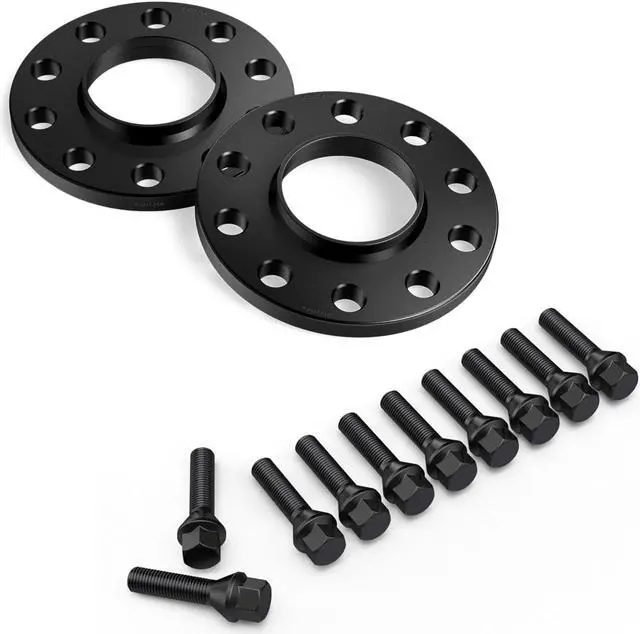 Main image of 12mm (0.5 inch) Hubcentric Wheel Spacers (5x120 72.6mm) Black Lug Bolts (14x1.25, Cone Seat) Compatible with BMW F10 F30 228i 235i 320i 328i 335i 428i 435i 528i 535i 550i 640i 650i M235i M3 M5