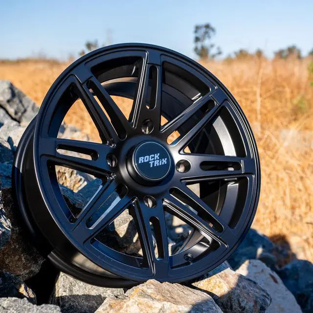 Alt view image 2 of 7 - RockTrix RT103 14in ATV Wheels Rims 14x7 Matte Black, 4x156 Bolt Pattern, 4+3 offset, Compatible with Polaris Sportsman RZR Ranger (4/156) (Set of 4)