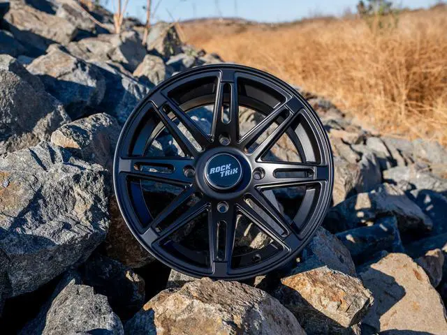Alt view image 3 of 7 - RockTrix RT103 14in ATV Wheels Rims 14x7 Matte Black, 4x156 Bolt Pattern, 4+3 offset, Compatible with Polaris Sportsman RZR Ranger (4/156) (Set of 4)