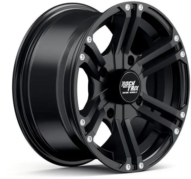 Alt view image 6 of 7 - RockTrix RT101 14in ATV Wheel Rim 14x7 Matte Black 4x137, 5+2 Offset, Compatible with Bombardier Outlander CanAm Can-Am Can Am Commander Maverick Renegade Kawasaki 4/137