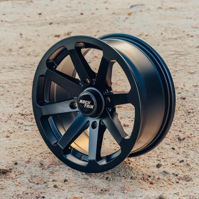Alt view image 4 of 7 - RockTrix RT102 4pc 14in ATV Wheels 4x110 Rims, 14x7, 5+2 Offset, For ATV UTV with IRS (Independent Rear Suspension), Compatible with Honda Kawasaki Yamaha Suzuki 4/110 (Set of 4)