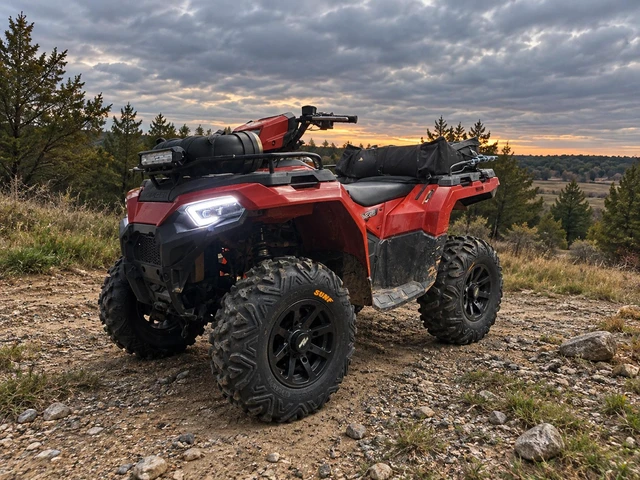 Alt view image 6 of 7 - RockTrix RT102 12in ATV Wheels Rims 12x7 Matte Black, 4x156 Bolt Pattern, 4+3 offset, Compatible with Polaris Sportsman RZR Ranger (4/156) (Set of 4)