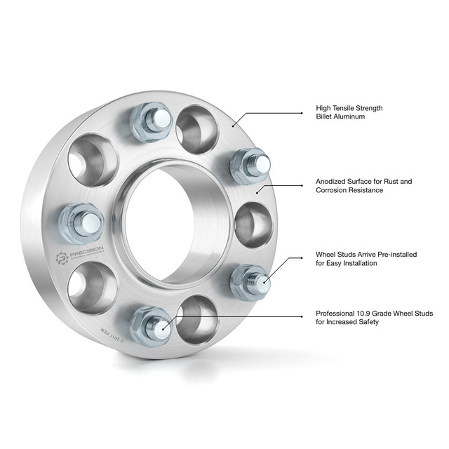 25mm (1 Inch) Hubcentric Wheel Spacers / Adapters For Infiniti Q50 Q60 Q70 - 5x114.3, 66.1 CB, M12x1.25