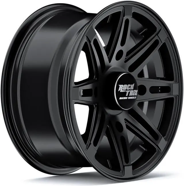 Alt view image 6 of 7 - RockTrix RT103 12in ATV Wheels Rims 12x7 Matte Black | 4x156 Bolt Pattern | 4+3 offset | Compatible with many Polaris Sportsman RZR Ranger (4/156) - Set of 4