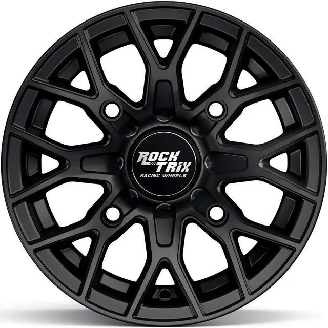 Alt view image 5 of 7 - RockTrix RT104 12in ATV Wheels Rims 12x7 Matte Black, 4x156 Bolt Pattern, 4+3 offset, Compatible with Polaris Sportsman RZR Ranger - 4/156 (Set of 4)