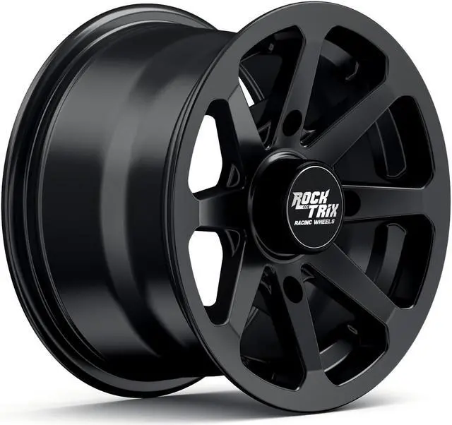 Alt view image 6 of 7 - RockTrix RT102 12in ATV Wheels Rims 12x7 Matte Black, 4x156 Bolt Pattern, 4+3 offset, Compatible with Polaris Sportsman RZR Ranger (4/156) (Set of 4)