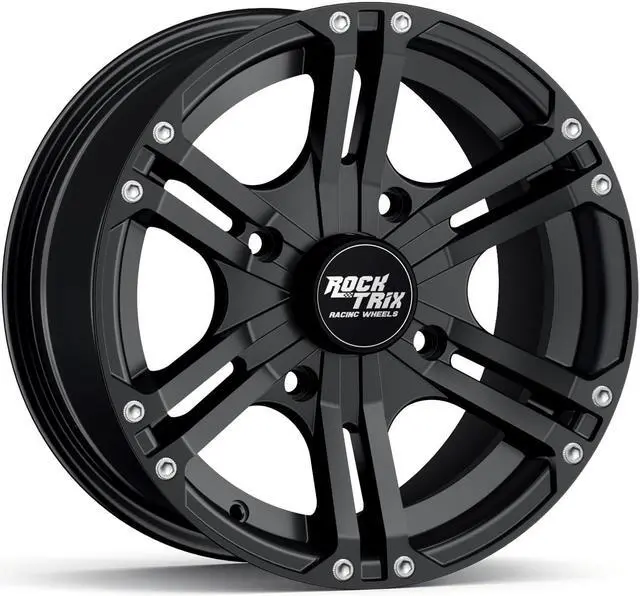 Alt view image 6 of 7 - RockTrix RT101 14in ATV Wheels Rims 14x7 Matte Black 4x137, 5+2 Offset, Compatible with Bombardier Outlander CanAm Can-Am Can Am Commander Maverick Renegade Kawasaki 4/137 (Set of 4)