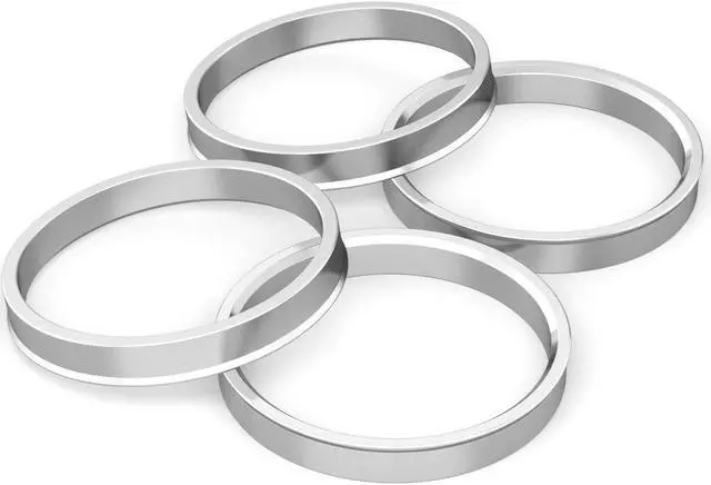 Alt view image 4 of 7 - Hubcentric Rings (Pack of 4) - 64.1mm ID to 73.1mm OD - Silver Aluminum Hubrings - Only Fits 64.1mm Vehicle Hub and 73.1mm Wheel Centerbore - Compatible with Honda Acura