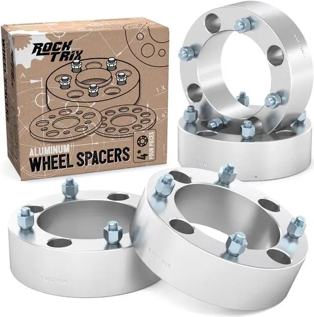 Main image of RockTrix - 2 inch ATV Wheel Spacers (4x137, 110mm Bore, 10x1.25 Studs and Cone Seat Nuts) Compatible with Kawasaki Can-Am Bombardier (Read Listing for Year Model) UTV Silver V3 50mm 4pcs