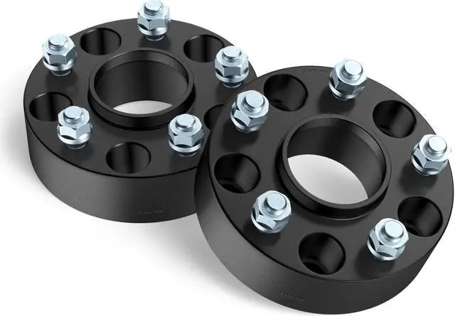 Alt view image 4 of 6 - 1.5 inch Hubcentric 5x4.5 Wheel Spacers (70.5mm Bore, 1/2x20 Studs) Compatible with Ford Mustang Edge Crown Victoria Ranger Explorer, Lincoln Town Car Mark 7 - Black 5x114.3 Adapters, Pack of 2
