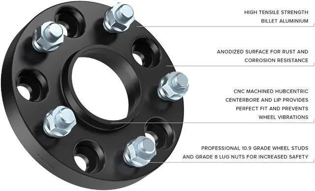 Alt view image 5 of 13 - StanceMagic - 25mm (1 inch) Hubcentric Wheel Spacers (5x100, 56.1mm bore, 12x1.25 Studs) Compatible with Scion FRS FR-S BRZ Baja Forester WRX Impreza Legacy Outback Saab 9-2x - Black 2pcs