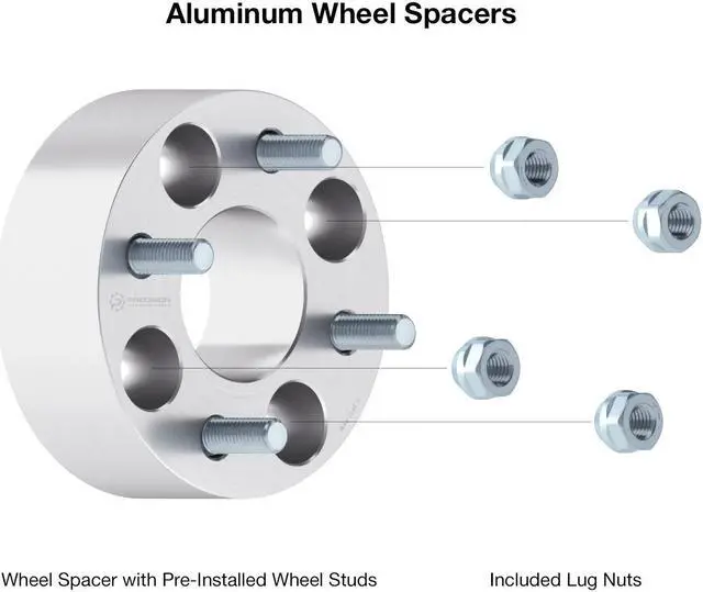 Alt view image 5 of 7 - RockTrix 4x4 Wheel Spacers, 2 inch Thick Golf Cart Wheel Spacers Compatible with EZ GO EZGO Club Car, 1/2"x20 Studs Nuts, 4x101.6 to 4x101.6 Silver Adapters, 62mm Hub Bore, Set of 4