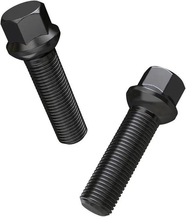 Alt view image 6 of 11 - 10pcs Extended Black Lug Bolts 14x1.5 (45mm Shank Length - Not OEM Length, Ball Radius Seat) Compatible with Audi TT A3 A4 S4 A5 S5 A6 S6 A7 B5 B6 B7 B8 Volkswagen Jetta Golf GTI Passat CC Beetle