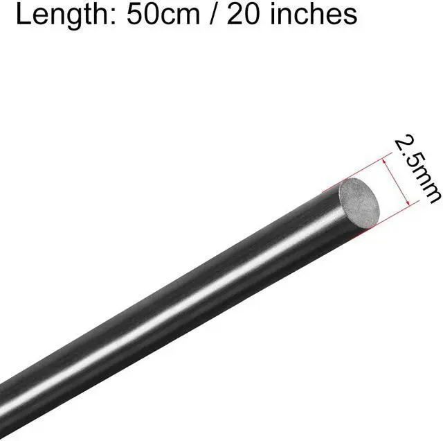 Alt view image 2 of 2 - FRP Fiberglass Round Rod 3/32 inch Dia 20 inch Length Black Engineering Round Bar Rod 5pcs