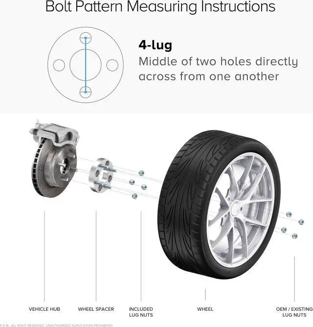 Alt view image 7 of 7 - RockTrix 4x4 Wheel Spacers, 2 inch Thick Golf Cart Wheel Spacers Compatible with EZ GO EZGO Club Car, 1/2"x20 Studs Nuts, 4x101.6 to 4x101.6 Silver Adapters, 62mm Hub Bore, Set of 4