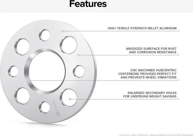 Alt view image 2 of 8 - 2pcs 5mm Hubcentric 4x114.3 Wheel Spacers (66.1mm bore) Compatible with Nissan 200sx 240sx 240z 260z 280z 280zx 300zx Altima Maxima Sentra Cube (4x4.5)