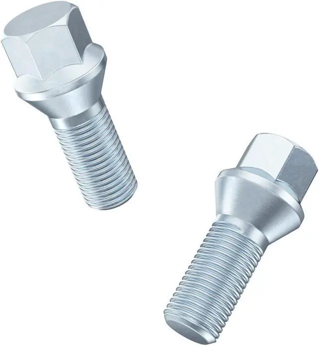 Alt view image 6 of 10 - 10pcs Silver 12x1.5 Lug Bolts (26mm Shank Length, Cone Seat) OEM Length - Compatible with BMW 128i 135i 318i 320i 325i 328i 335i M3 525i 528i 530i 535i M5 Z3 Z4 E36 E46 E60 E90 E92 E93
