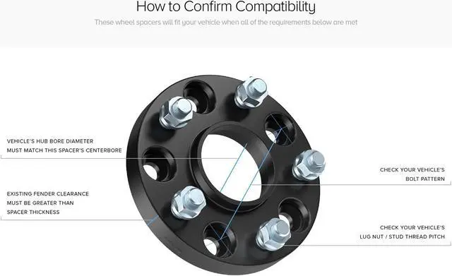 Alt view image 6 of 13 - StanceMagic - 25mm (1 inch) Hubcentric Wheel Spacers (5x100, 56.1mm bore, 12x1.25 Studs) Compatible with Scion FRS FR-S BRZ Baja Forester WRX Impreza Legacy Outback Saab 9-2x - Black 2pcs