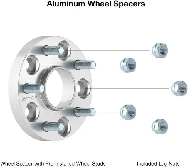 Alt view image 9 of 11 - 2pcs 25mm (1 inch) 5x100 Hubcentric Wheel Spacers (54.1mm Bore, 12x1.5 Studs) Compatible with Lexus CT200H Scion tC Toyota Camry Corolla Celica Matrix Prius (See Listing for Specific Year)