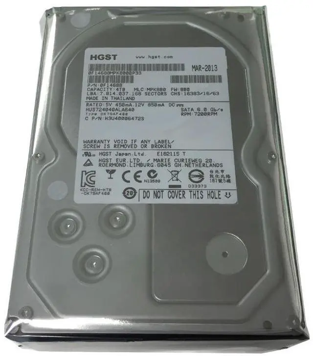 Alt view image 3 of 5 - HGST HUS724040ALA640 4TB 64MB 7200RPM Enterprise Grade SATA6Gb/s 3.5" Hard Drive
