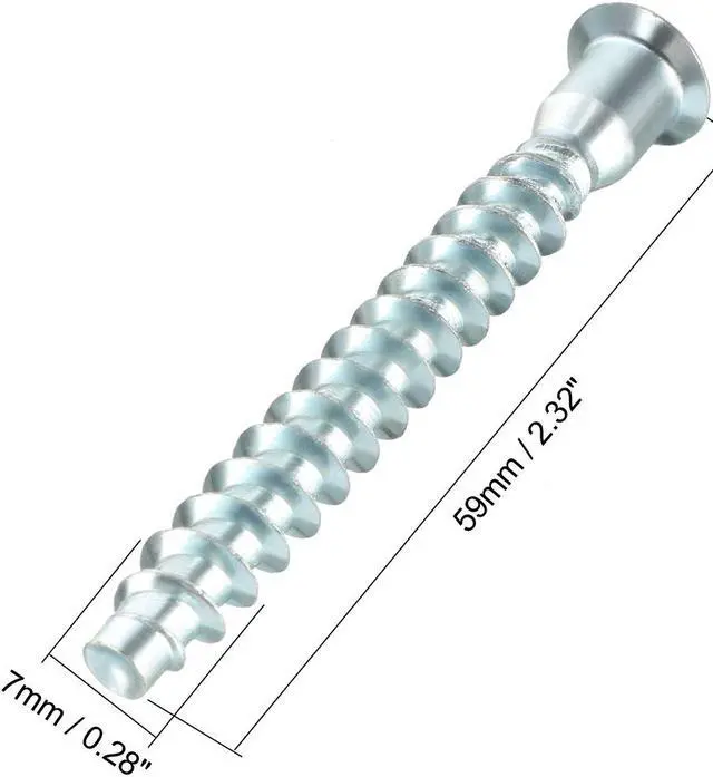 Alt view image 3 of 4 - Furniture Confirmat Screw 7x59mm Hex Socket Cap Zinc Plated 20pcs