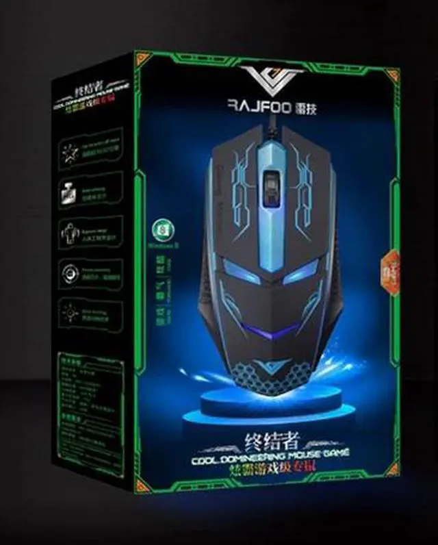 Alt view image 3 of 6 - RAJFOO Terminator Optical Wired Gaming Mouse USB Wired Professional Game Mice for laptops Desktops Mouse Gamer