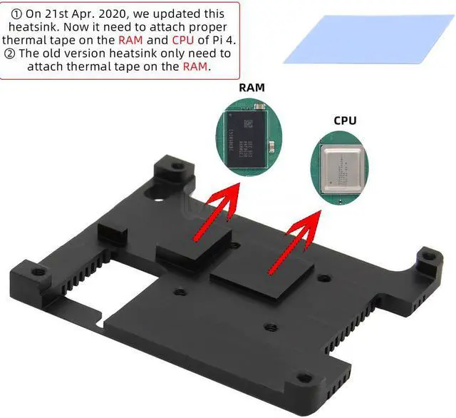 Alt view image 2 of 6 - Geekworm 50PCS Raspberry Pi 4 7mm Embedded Heatsink(P165-A), Raspberry Pi 4B Embedded Armor Aluminum Alloy Heatsink Compatible with Raspberry Pi 4 Model B Computer Only (50PCS)
