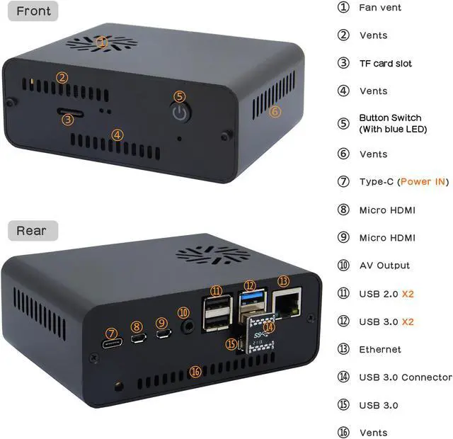 Alt view image 2 of 7 - Geekworm NASPi 2.5 inch SATA HDD/SSD NAS Storage Kit for Raspberry Pi 4 Model B(Not Include Raspberry Pi 4)