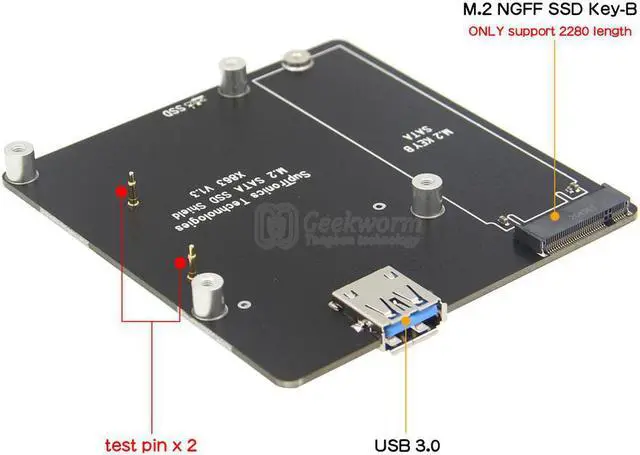 Alt view image 4 of 7 - Geekworm X863 M.2 NGFF SATA SSD Storage NAS Kit for Raspberry Pi 4 Model B(Not inlcude Raspberry Pi 4&SSD&PSU)