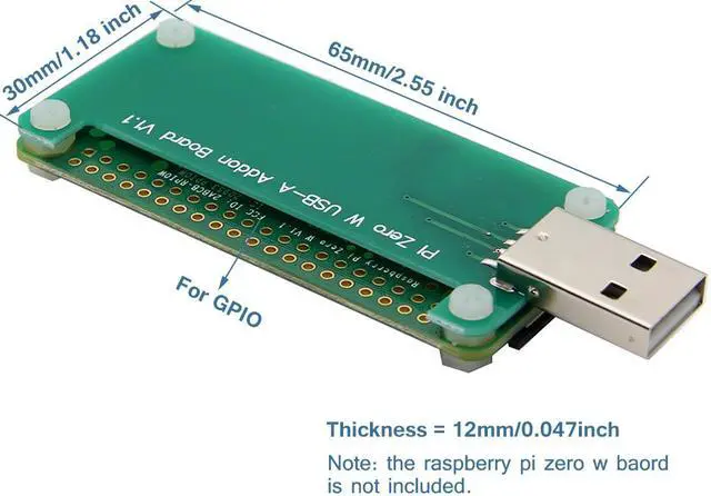 Alt view image 4 of 7 - Geekworm BadUSB USB-A Addon Board USB Connector V1.1 RPi0 to U Disk Expansion Board + Transparent Acrylic Case Kit for Raspberry Pi Zero/Zero W/Zero 2W