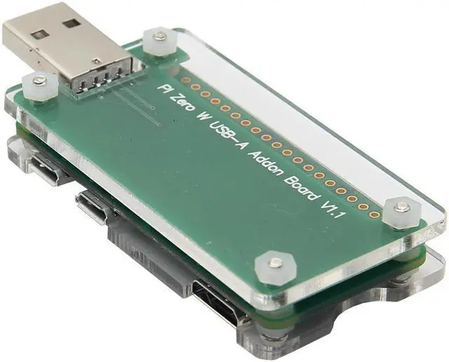 Alt view image 5 of 7 - Geekworm BadUSB USB-A Addon Board USB Connector V1.1 RPi0 to U Disk Expansion Board + Transparent Acrylic Case Kit for Raspberry Pi Zero/Zero W/Zero 2W