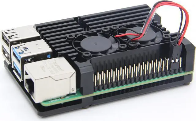 Main image of Raspberry Pi 4 Armor Case with Dual Fan, Raspberry Pi 4 Computer Model B Armor Aluminum Alloy Passive Cooling Case Compatible with Raspberry Pi 4 Model B Only