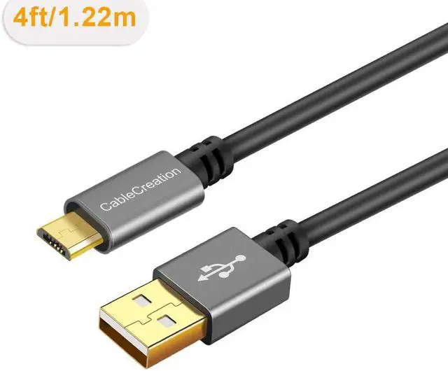 Alt view image 2 of 7 - Coiled USB Cable, CableCreation (0.56ft to 4ft) USB 2.0 A to Micro USB Charging Data Cord, Compatible with Android Smartphone, Wall and Car Charger, Space Gray