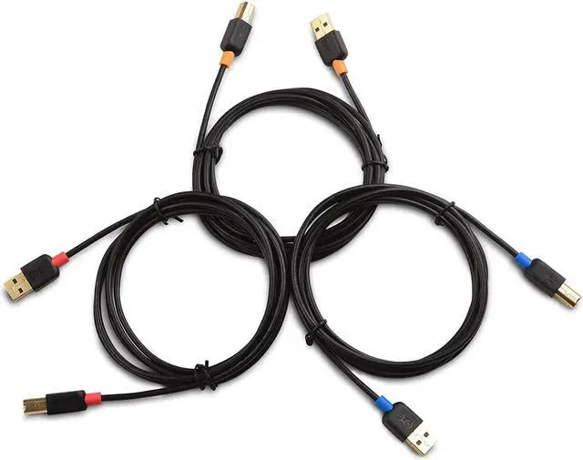 Alt view image 6 of 7 - Cable Matters 3-Pack USB Cable/USB Printer Cable 6 ft, USB A to B Cable, USB 2.0 Cable Compatible with Printer, MIDI Controller, MIDI Keyboard and More - 6 Feet