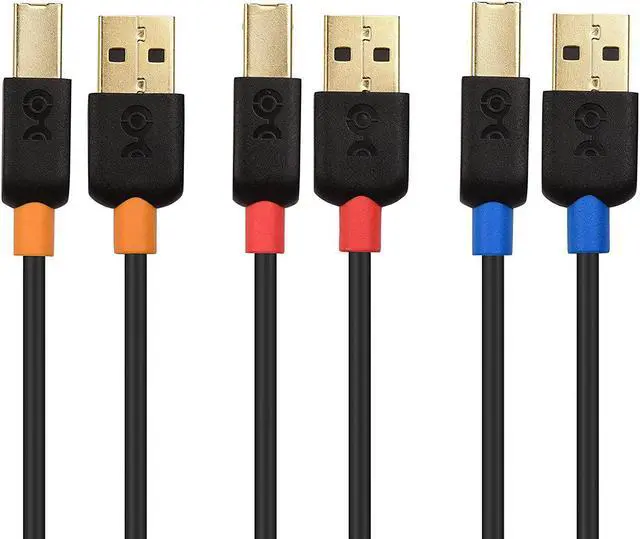 Alt view image 7 of 7 - Cable Matters 3-Pack USB Cable/USB Printer Cable 6 ft, USB A to B Cable, USB 2.0 Cable Compatible with Printer, MIDI Controller, MIDI Keyboard and More - 6 Feet