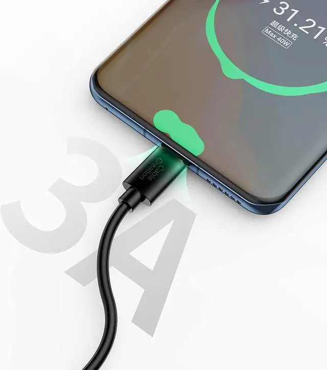 Alt view image 3 of 7 - [2-Pack] USB C to USB Cable Short CableCreation USB C to USB A Short 6 inch USB C Cable Fast Charging 3A USB A to USB C 480Mbps Data for Power Bank Stylus Pen S21 S20 Pixel GoPro Hero 0.15m Black