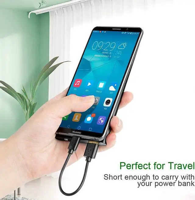 Alt view image 4 of 7 - [2-Pack] USB C to USB Cable Short CableCreation USB C to USB A Short 6 inch USB C Cable Fast Charging 3A USB A to USB C 480Mbps Data for Power Bank Stylus Pen S21 S20 Pixel GoPro Hero 0.15m Black