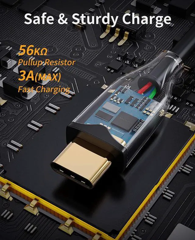 Alt view image 3 of 7 - USB C Cable 2M CableCreation USB 2.0 A to C Cable Fast Charging Cable 3A 480Mbps Data USB Type C Cable Cord USB to C Cable for MacBook Air Chromebook Pixel Galaxy S21 S20 S10 Black 6.6FT