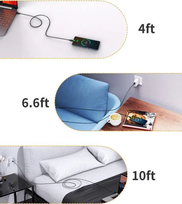 Alt view image 5 of 7 - USB C Cable 2M CableCreation USB 2.0 A to C Cable Fast Charging Cable 3A 480Mbps Data USB Type C Cable Cord USB to C Cable for MacBook Air Chromebook Pixel Galaxy S21 S20 S10 Black 6.6FT