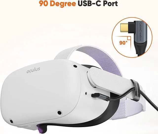 Alt view image 2 of 9 - Oculus Quest Link Cable 10 FT, CableCreation USB C Cable Fast Charging 60W, USB 3.2 Gen1 5Gbps, Compatible for Quest 2 VR Headset, Galaxy S21 S20 Note20, Pixel 4 3 XL, iPad Pro 2020, LG V20