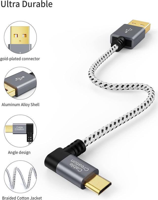 Chromecast USB Cable, Micro USB to Right Angle Micro