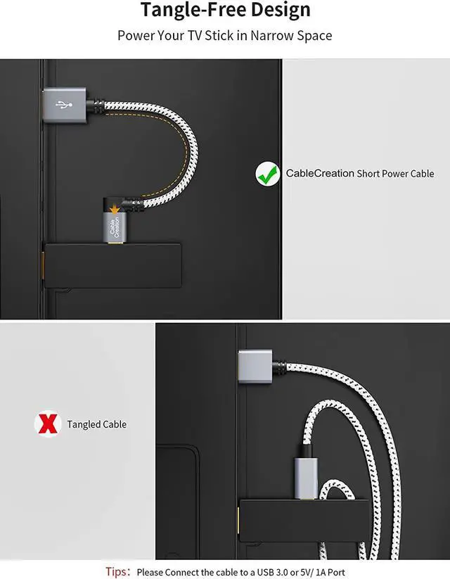 Alt view image 3 of 7 - CableCreation 2 Pack Short Right Angle Micro USB 2.0 Braided Cable, 90 Degree USB 2.0 to Micro USB Charging Data Cable Compatible with PS4, Roku Streaming Stick, Aluminum Case, 0.5 FT, Space Gray