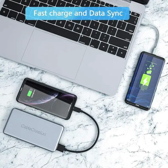 Alt view image 3 of 6 - Micro USB Charging Cable, CableCreation 6-Pack(0.5/0.5/4/4/6/6ft) High Speed USB to Micro USB Charging Cord Compatible with Fire TV Stick, S7, HTC, LG, Chromecast, Power Bank (White & Black)