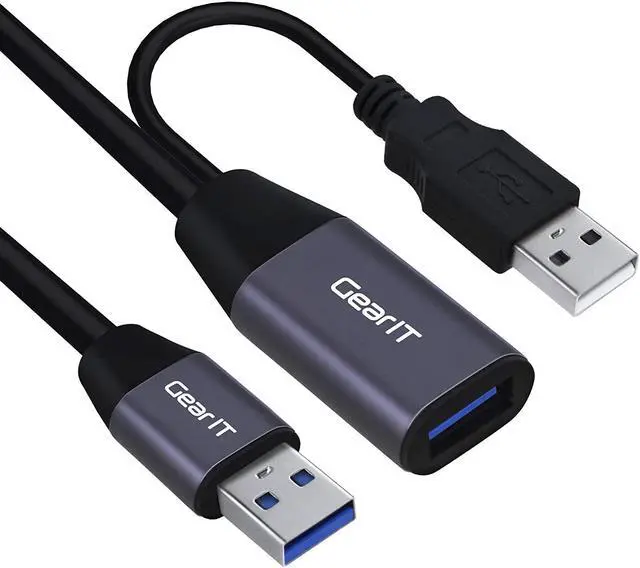 Alt view image 2 of 6 - 50 Feet USB 3.0 SuperSpeed Active Extension Cable with Signal Booster Repeater Cable Type A Male to Female Repeater - Up to 5Gb Transfer Speed (50ft / Black)