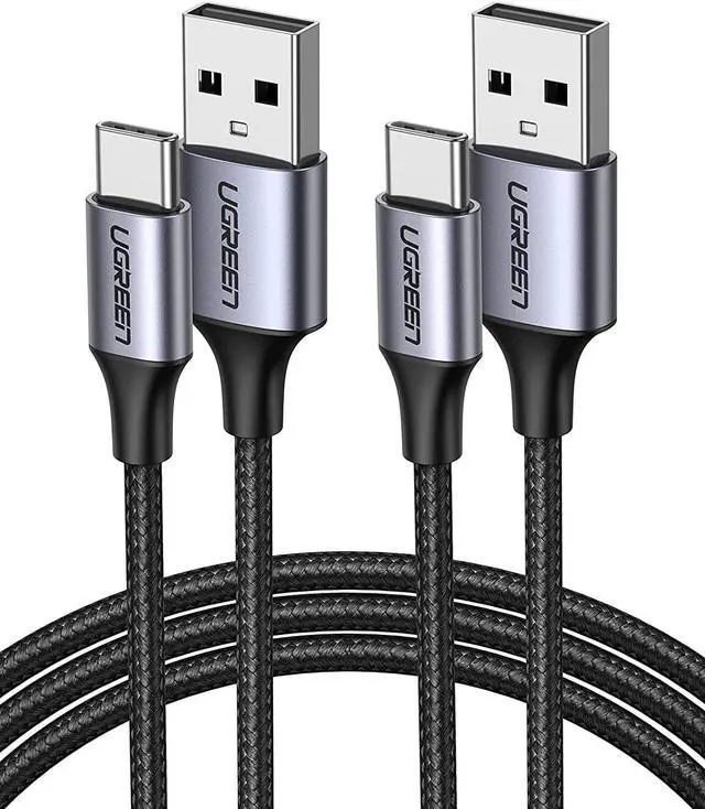 Main image of UGREEN USB-C to USB A Cable Charger Type C Fast Charging Braided 2 Pack Compatible for Samsung Galaxy S21 S20 Z Flip Z Fold Note 20,iPad Mini 6 Air 4, PS5 Controller, LG V60 (6FT)