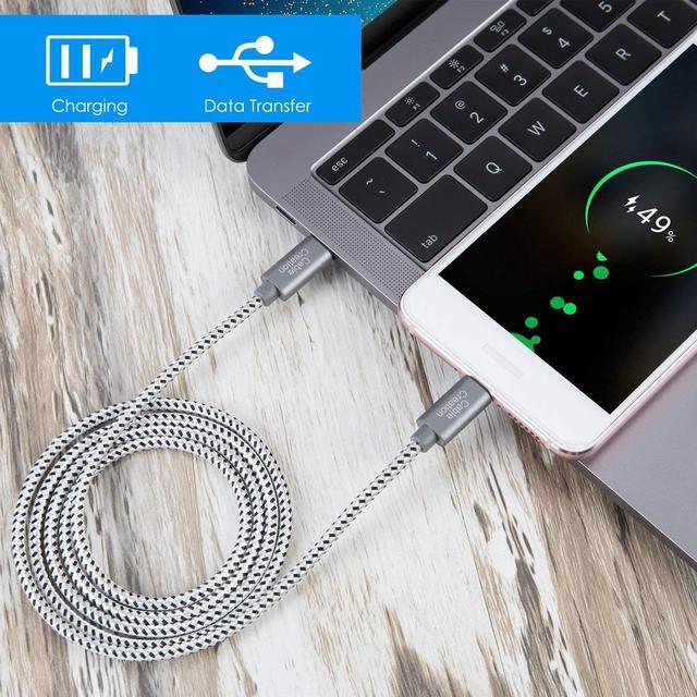 Alt view image 4 of 7 - CableCreation Short USB C Cable 1FT 60W USB C to USB C Fast Charging Cable Short USB Type-C to C Cable Braided 3A 480Mbps Data for MacBook Pro Air iPad Air Pro S21/S20 Pixel 4/5 etc. Space Gray