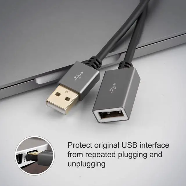 Alt view image 3 of 7 - CableCreation 10FT USB 2.0 Extension Cable, USB A Male to Female Extension Lead for Gamepad, Flash Drive, Mouse, Keyboard, Printer, Scanner, Card Reader, 3 Meters, Black