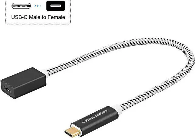 Alt view image 5 of 7 - CableCreation USB C Extension Cable (Gen 2/10Gbps), USB 3.1 Type C Male to Female Extension Cable 3.3ft, Support 4K Video Audio Transfer,Compatible with Macbook Pro, Samsung Note 8, 1M/Black and White